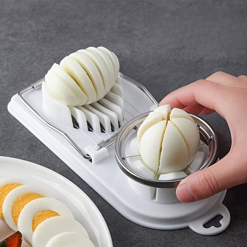 Stainless Steel Multifunctional Egg Slicer Vegetables and Fruits Fancy Splitter Cutting Tool Two in One Home Kitchen Gadget