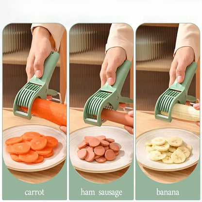 Food Manual Slicer Multifunctional Banana Slicer Vegetable Cutter Stainless Steel Slicers Cutter for Salad Sausage Kitchen Tools