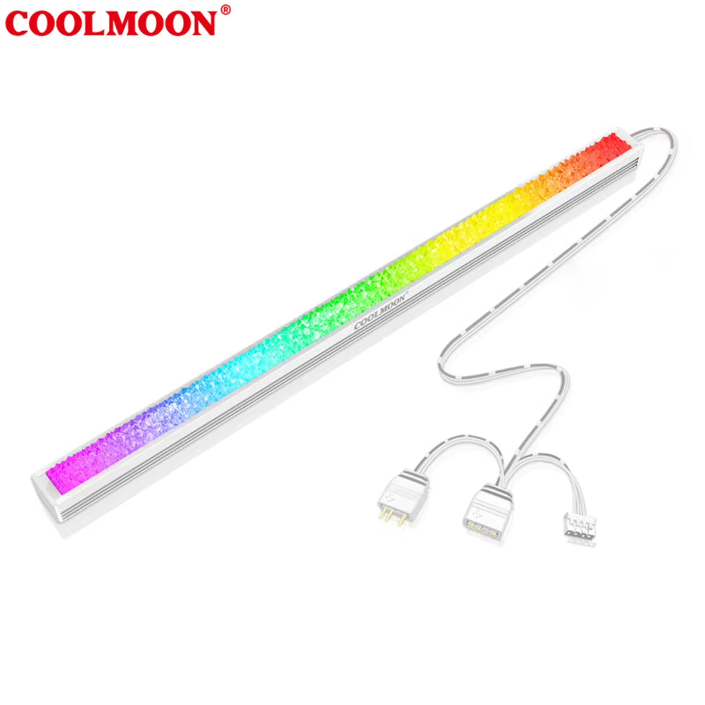 COOLMOON 30Cm Aluminum Alloy RGB PC Case LED Strip Magnetic Computer Light Bar 5V/3PIN Small 4Pin ARGB Motherboard Light-Strip