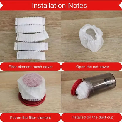 20Pcs Disposable Vacuum Cleaner Filter Protective Cover - Washable Non-Woven Fabric for Handheld Vacuum Cleaner