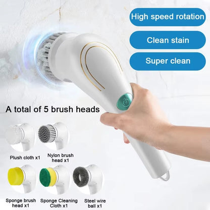 Five in One Multifunctional Electric Cleaning Brush for Bathroom Washing and Kitchen Cleaning Tools