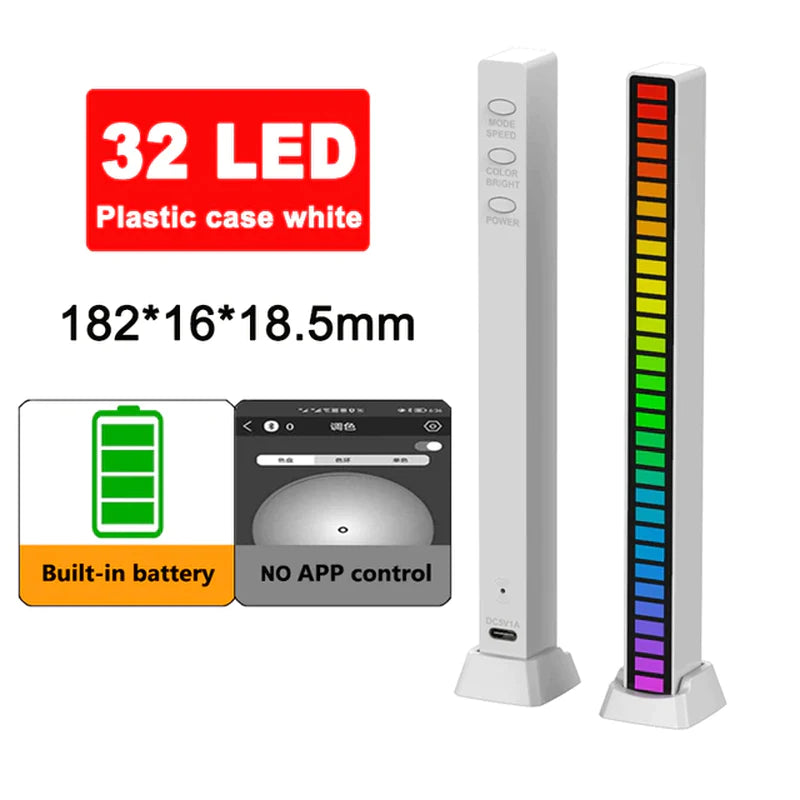 RGB Music Sound Control LED Lights App Control Pickup Light Rhythm Ambient Light for Car Tv Game Computer Desktop Decora Lights