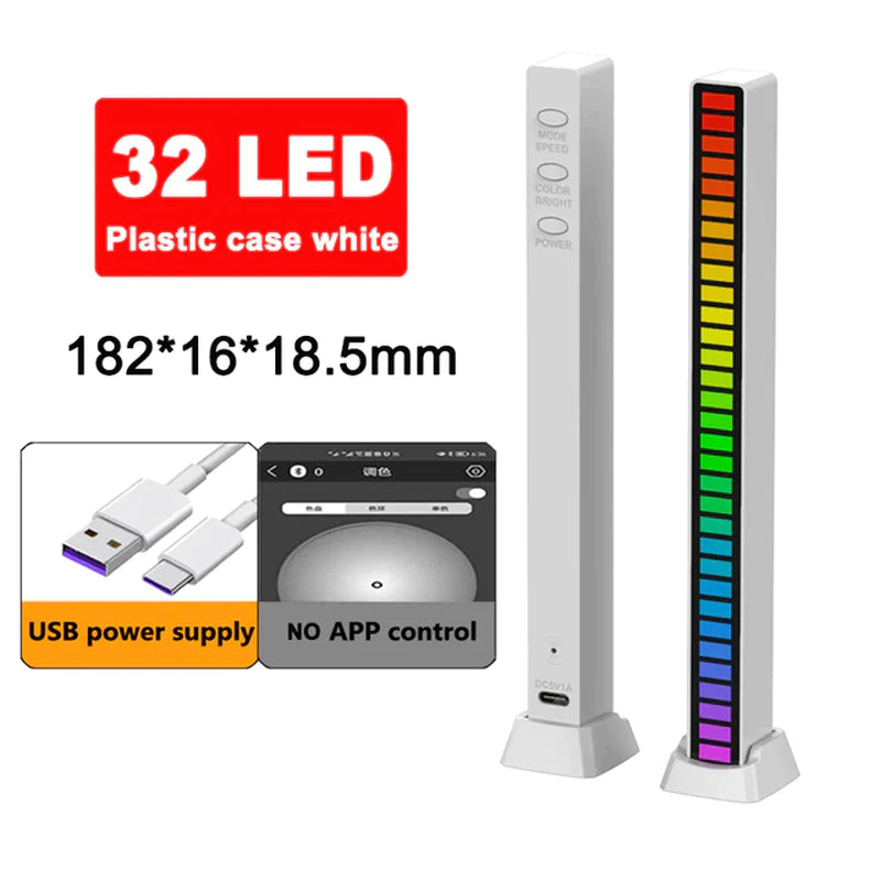 RGB Music Sound Control LED Lights App Control Pickup Light Rhythm Ambient Light for Car Tv Game Computer Desktop Decora Lights