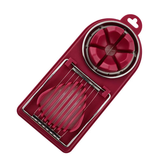 Stainless Steel Multifunctional Egg Slicer Vegetables and Fruits Fancy Splitter Cutting Tool Two in One Home Kitchen Gadget
