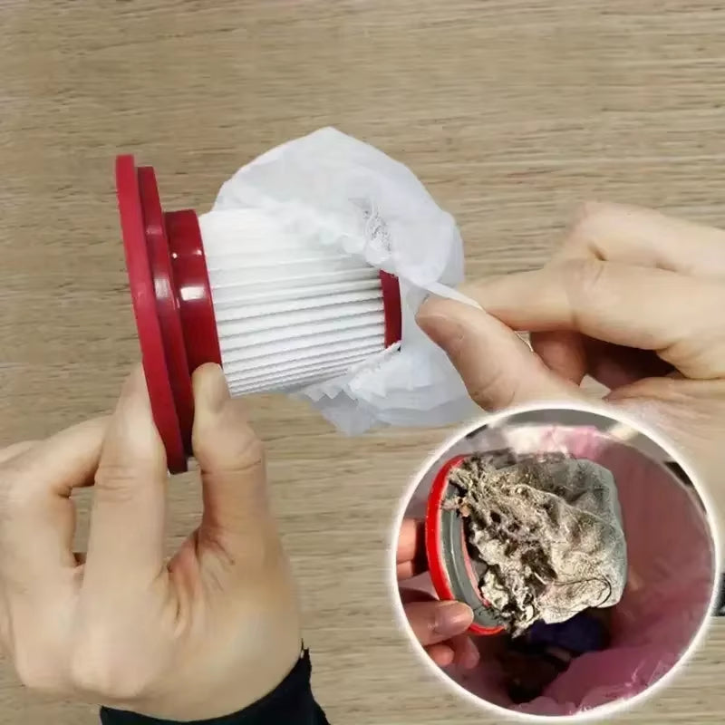 20Pcs Disposable Vacuum Cleaner Filter Protective Cover - Washable Non-Woven Fabric for Handheld Vacuum Cleaner