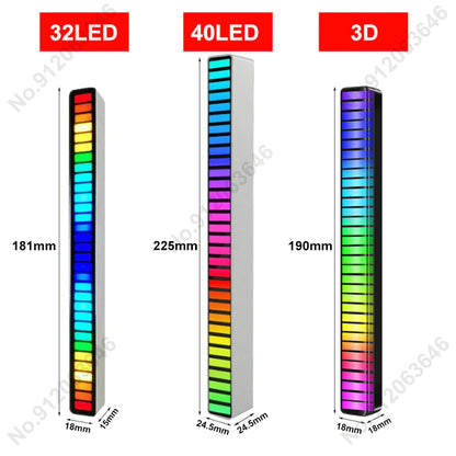 RGB Music Sound Control LED Lights App Control Pickup Light Rhythm Ambient Light for Car Tv Game Computer Desktop Decora Lights