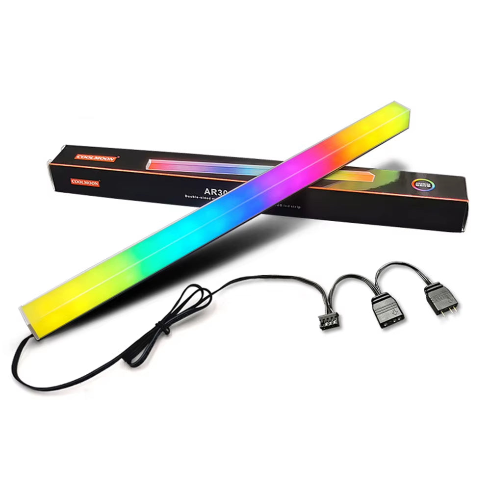 COOLMOON 30Cm Aluminum Alloy RGB PC Case LED Strip Magnetic Computer Light Bar 5V/3PIN Small 4Pin ARGB Motherboard Light-Strip