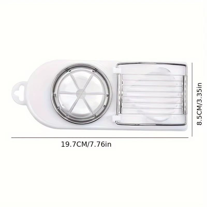 Stainless Steel Multifunctional Egg Slicer Vegetables and Fruits Fancy Splitter Cutting Tool Two in One Home Kitchen Gadget