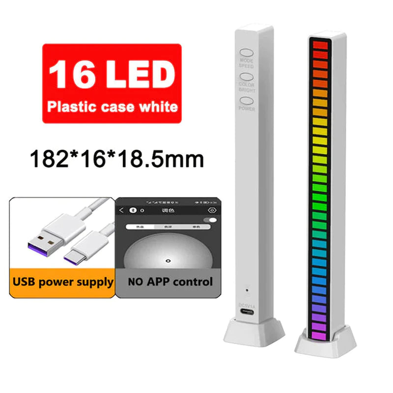 RGB Music Sound Control LED Lights App Control Pickup Light Rhythm Ambient Light for Car Tv Game Computer Desktop Decora Lights