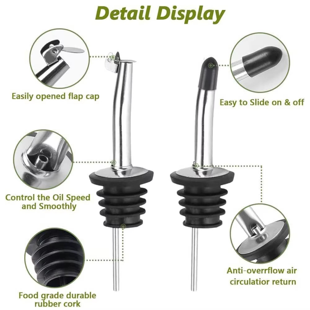 Olive Oil Dispenser Bottle,Glass Olive Oil Dispenser and Vinegar Dispenser Set with Pourers,Oil Bottles,Funnel,Brush for Kitchen
