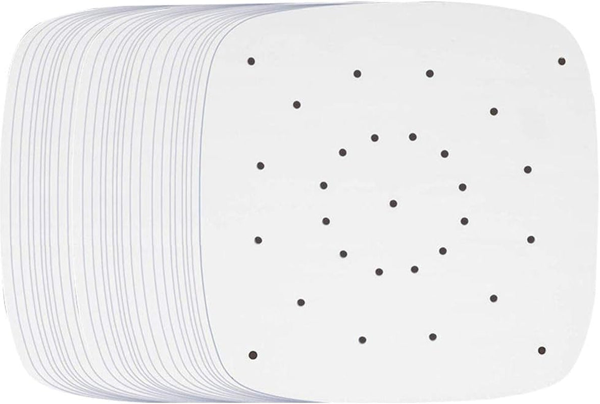 Air Fryer Parchment Paper, 200Pcs 8.5 Inch Perforated Unbleached Square Air Fryer Liners,Steaming Parchment Liner, Parchment Paper for Air Fryer, No Burn, Easy Cleanup…